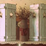 Custom handcrafted wooden shutters by Kindred Spirit Primitives of Mahanoy City, PA.