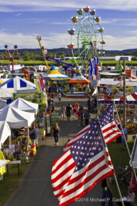 Photo by Michael Gadomski of national pride displayed along the Lycoming County Fair midway.